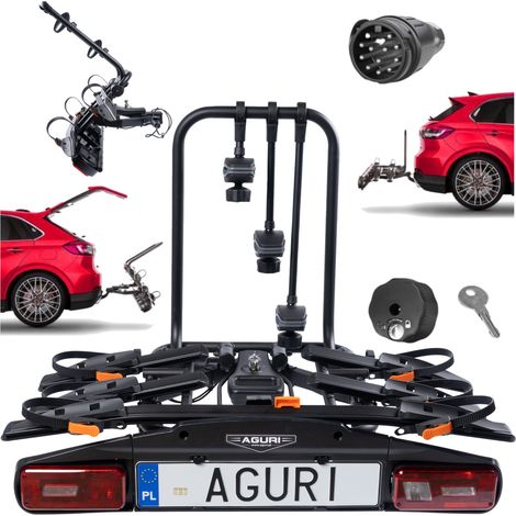Porte-vélos Aguri Active Bike Pro 3 pour 3 vélos, noir, pliable (1/5)