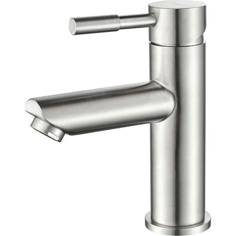 Single-lever stainless steel basin mixer tap – Grey finish – Water-saving aerated spray – Easy installation with included fittings (1/5)