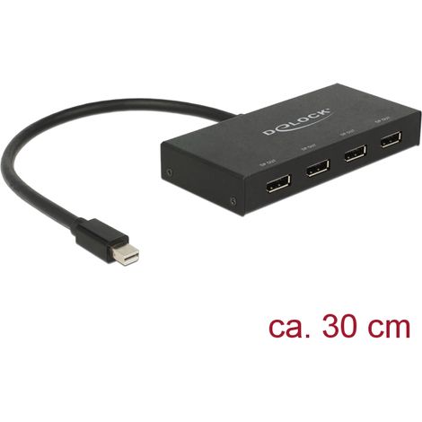 Delock Divisor Displayport 1.2 1 x Entrada mini Displayport  4 x Salida Displayport 4K