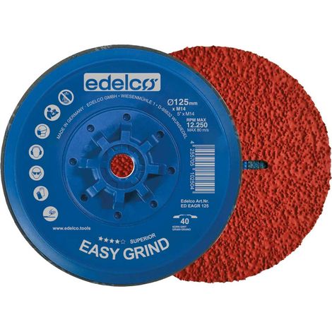 EDELCOM Easygrind 115 mm Schleifscheibe für Winkelschleifer, hohe Haltbarkeit.