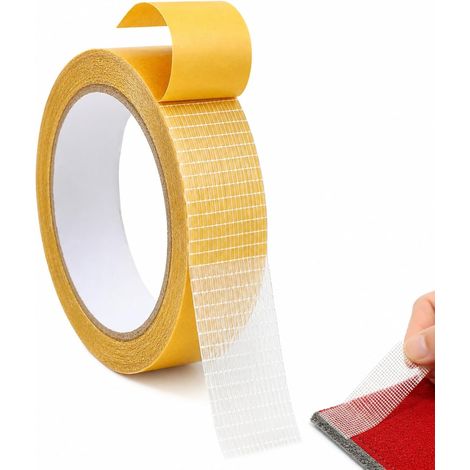 Heavy Duty Double-Sided Fabric Tape, Strong Adhesive, Clothing Repair and Temporary Carpet Installation, Heat-Seal Hem Tape, 2.5 cm x 10 Meters (1/5)