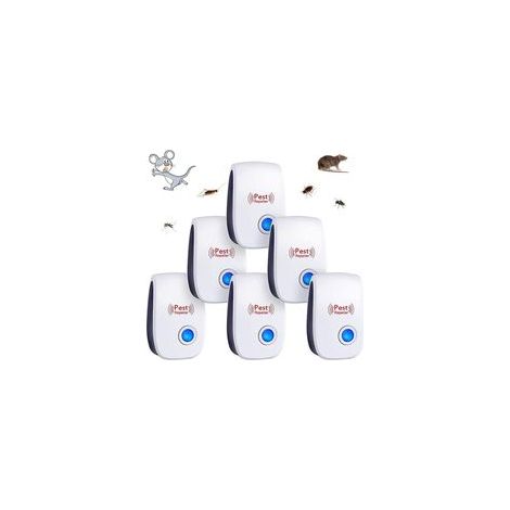 6 pièces répulsif ultrasonique pour intérieur contre moustiques, souris, cafards, rongeurs, fourmis, araignées et insectes (1/5)