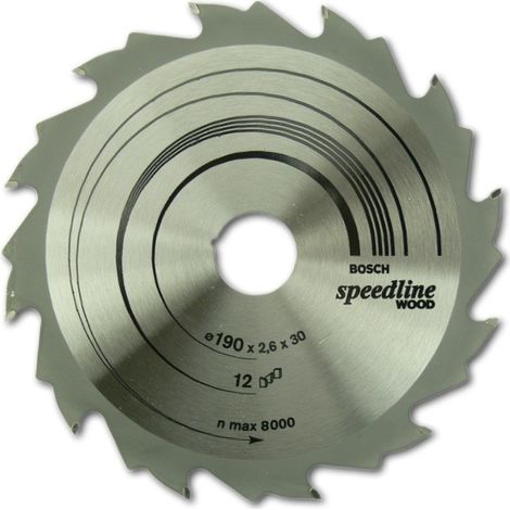 Bosch PRO Wood Kreissägeblatt, 190 x 2,4 x 30 mm, T12 (1/2)