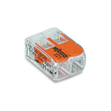 Wago – Mini borne de connexion à levier 2 x 0.2 - 4 mm² 221412 – Connexion latérale – Tension 400V – Ampérage 32A – Pour conducteurs jusqu'à 4 mm² - RI14943 (1/8)
