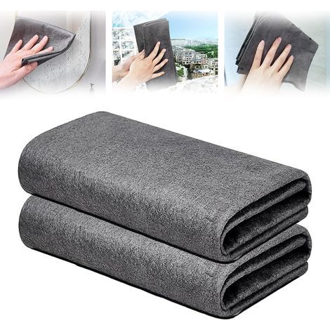 Lot de 2 chiffons de nettoyage pour vitres miniatures magiques - Chiffons réutilisables, ultra-doux, lavables et sans traces, parfaits pour la maison, la cuisine, la voiture et les fenêtres. (1/5)
