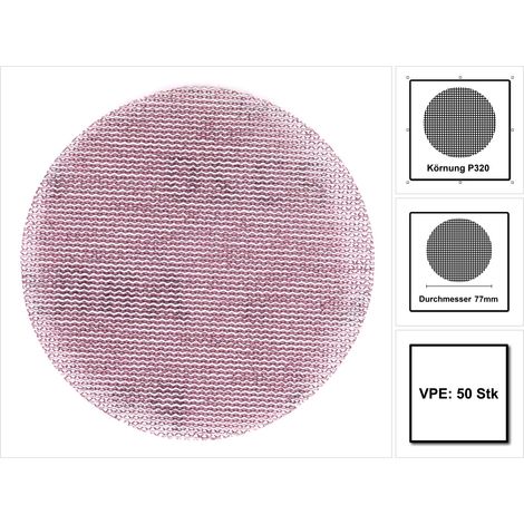 Boîte 50 disques abrasifs auto-agrippants Abranet Ø 77 mm MIRKA Grain: 320