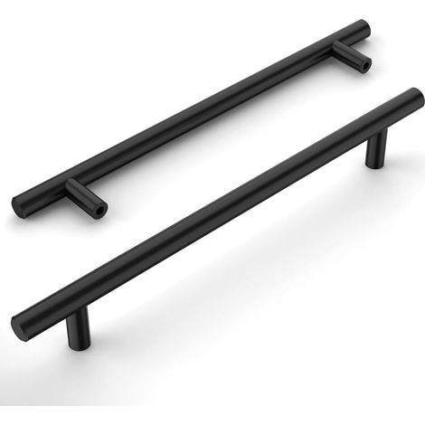 Amerdeco Lot de 12 Plein Poignee de Meuble Cuisine Entraxe 192mm Noir Acier Inoxydable Poignée Meuble Cuisine Poignées pour Placards Poignet de Porte Cuisine Poignet Meuble Cuisine (1/5)