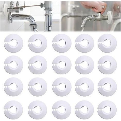 20 Cache-Radiateurs Blancs Ø20mm pour Tuyaux de Chauffage 16mm, Décoration Intérieure (1/5)