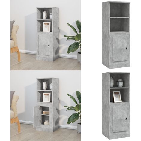 Highboard Betongrau 36x35,5x103,5 cm Holzwerkstoff - Sideboard - Hochschrank - Wohnzimmermöbel - Beton Grau - Holzwerkstoff - Home & Living (1/5)