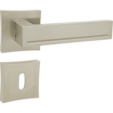 DOMINO Poignée de porte DELUX-QR M9 BB Poignée avec rosace BB pour clé Nickel (1/5)