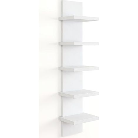 Étagères murales flottantes niveaux, rangement vertical blanc moderne, supports décoration livres plantes maison (1/5)