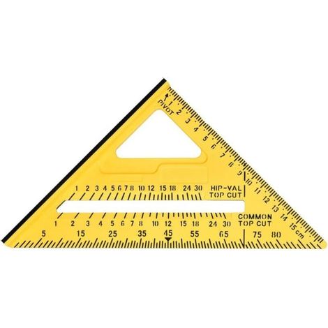 Équerre Triangulaire - 45 Degres - Pour Travail Bois - Jaune - 1 Piece (1/2)