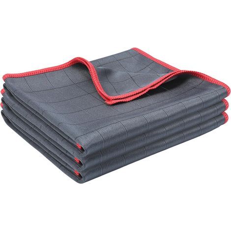 Chiffon Vitre sans Trace 3 Pièces 40x50cm 400GSM, Microfibre Vitre Carbone pour Fenêtres Miroirs et Voiture, Chiffon Magique Polissage