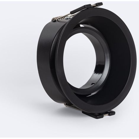 Downlight-Ring Rund Schwenkbar für LED-Glühbirnen GU10 / GU5.3 Schnitt Ø75 mm Suefix Schwarz