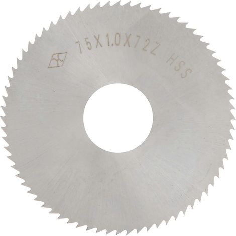HSS-Trennscheibe mit 72 Zähnen für Holzsägen, 75 x 1 x 22 mm