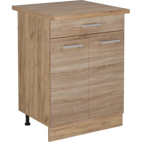Meuble cuisine R-Line, Sonoma, 60cm avec tiroir, PT Chêne, Vicco