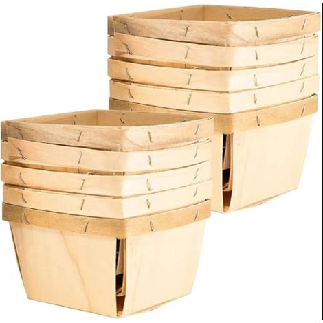 Corbeille à Pain En Bois Panier De Récolte à Copeaux Cuisine Cueillette Cadeau Bureau Décoratif (1/5)
