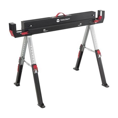 TOOLCRAFT TO-10311630 ACIER TRÉTEAU PLIABLE PLIABLE, À HAUTEUR RÉGLABLE 590 KG (L X P) 1157 MM X 687 MM 9.75 KG 1 PC(S)