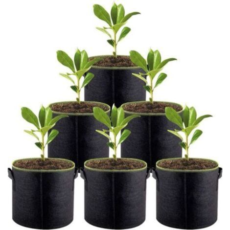 Set di 6 sacchi per la semina in tessuto non tessuto da 3 galloni per patate, pomodori, ortaggi, erbe aromatiche -Crezuo