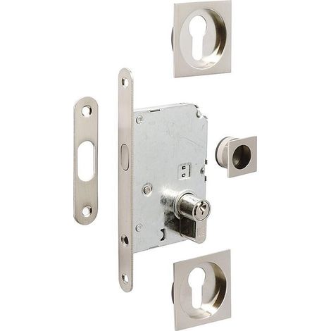 kit cerradura puerta corredera 55x55 niquel satinado cilindro 20-20 niquelado. (1/2)