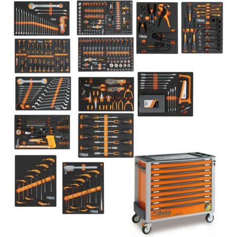 Beta BW 2400S XL9/E-XL Cassettiera antiribaltamento con assortimento in termoformati 483 Pz. - Arancione