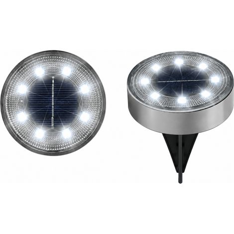 Spot Solaire Sol Extérieur IP68 acier inoxydable 86 lumière blanche Balisage Jardin Terrasse Allée 13 × 13 × 3 cm 200 g – Livraison gratuite