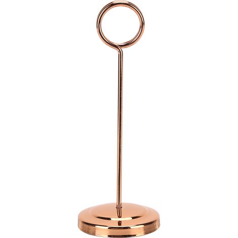 Porte-numéro de table en acier inoxydable durable, résistant à la décoloration et léger, avec pince photo, pour hôtels et restaurants, 15,5 cm, or rose (1/5)