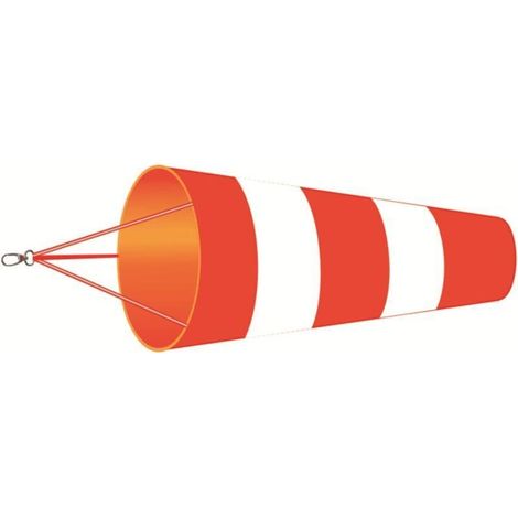 Manche à Air Extérieur, Manche à Vent, Indicateur de Direction du Vent en Rouge et Blanc, Pochette de Mesure de la Direction du Air en Tissu Oxford, Windsock, Rip-Stop, 60 cm (1/4)