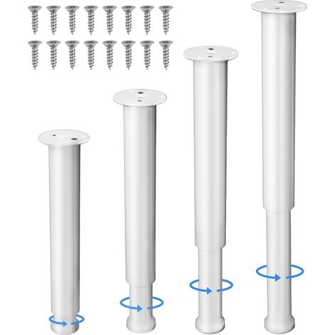 Pieds Réglables pour Canapé et Meubles, Hauteur 25–43 cm, Lot de 4, Base Antidérapante en Caoutchouc, 150 kg par Pied – Lit, Armoire, Table (1/5)