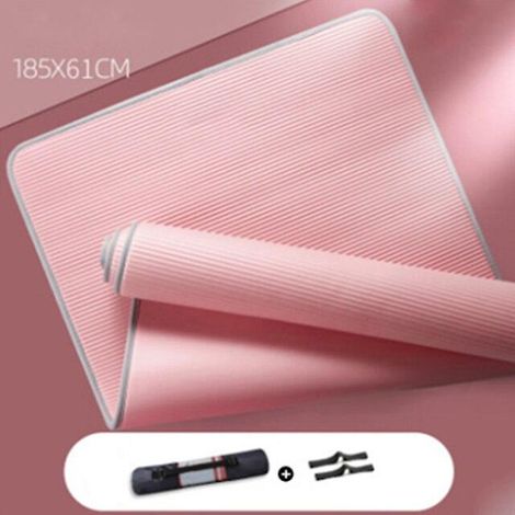 Tapis de Yoga 15mm Antidérapant, NBR Résistant à la Déchirure, pour Fitness, Pilates et Gymnase, avec Sac et Sangle de Transport (1/4)