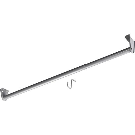 Hettich Schrankrohr Stahl verstellbar Ø 26 x 650 - 1200 mm silbergrau Möbelbeschlag
