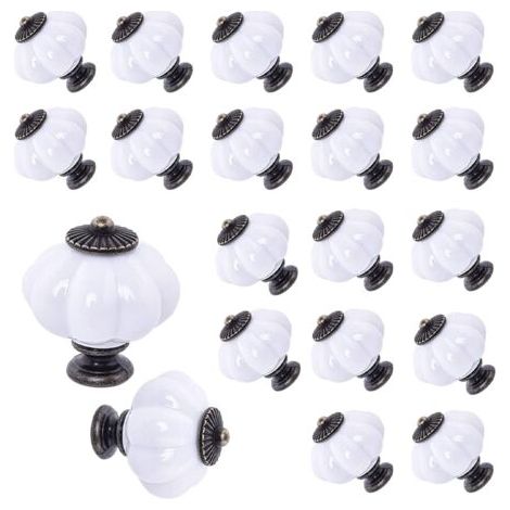 Set mit 20 dekorativen Vintage-Griffen in Kürbisform aus Acryl für Türen, Schränke, Schubladen, Kommoden, Schränke, Küchenmöbel oder Kinderzimmer