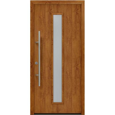 Hörmann Ecostar Haustür "ISOPRO Secur IPS 020S", golden oak, 110 x 210 cm (B x H), DIN Links