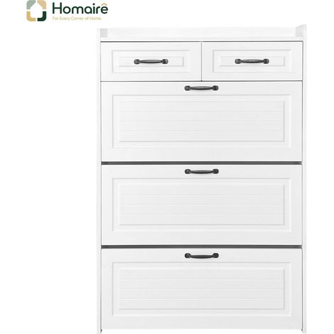 Flur- Garderobenschrank weiß aus Polyester 80 x 23.5 x 131 cm HOMAIRE (1/5)