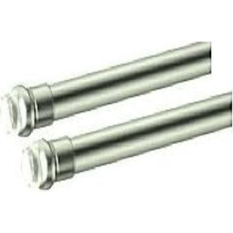 SWISH - 2 BACCHETTE TONDE A PRESSIONE DIAM. 8MM 60-65 CM IN ALLUMINIO COLORE NICKEL SATINATO