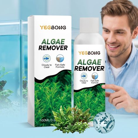 Nettoyant anti-algues pour aquarium, purificateur d'eau, améliore la turbidité, idéal pour l'entretien quotidien et compatible avec tous types d'aquariums d'ornement – 100 ml (1/5)