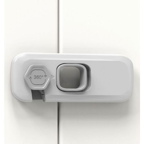 5 Pièces Serrure de sécurité,Réfrigérateur double porte,Matériau ABS,Sans outil,Cuisine et maison (1/3)