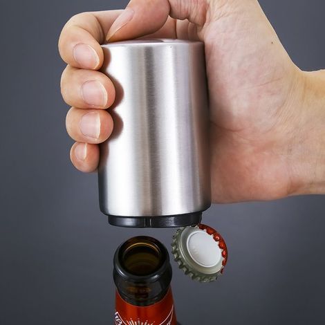 Lot de 2 ouvre-bouteilles en acier inoxydable avec aimant intégré (1/3)