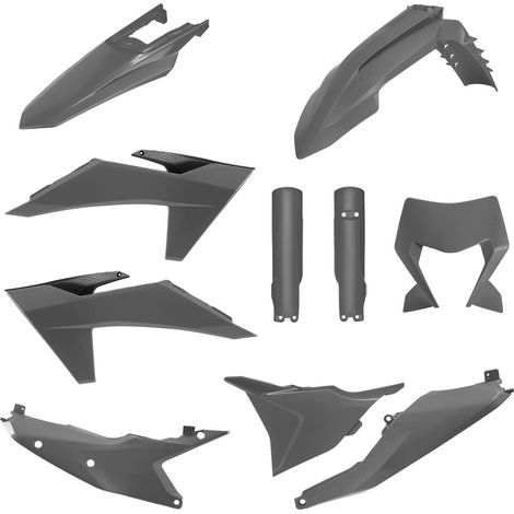 Kit di plastiche Polisport per KTM EXC XC 24 25, grigio, resistente.