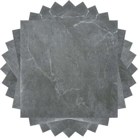 Dalles de sol PVC adhésives -3 Boites de 33 , XU,dalles vinyle auto-adhésives - Marbre gris - ca.3 m² - (1/5)