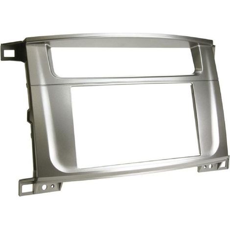 Facade autoradio 2DIN compatible avec Toyota Land Cruiser 100 Lexus LX-470 03-07 - Sans navigation Gris Argent