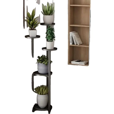 Support de Plantes Intérieur, Design Moderne, Plusieurs Niveaux, Noir - 120CM (1/2)