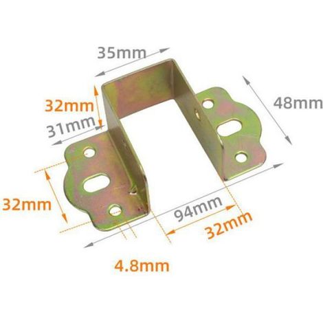 Supports De Rail De Lit - Métal Chromé Jaune - Pour Solives En Bois - 8 Pièces (1/3)