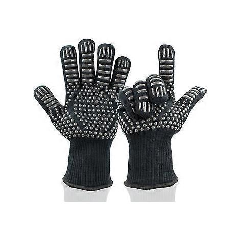 Grillhandschuhe, Hitzeschutz, flexible, rutschfeste Ofenhandschuhe zum Kochen und Backen, 1 Paar (1/4)
