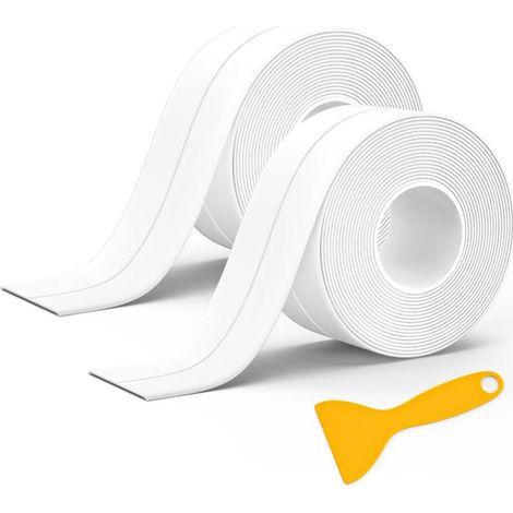 Rollen Dichtungsband für Bad, Küche, Badewanne, Toilette, Wand, Boden mit Dichtungswerkzeug (320 x 3,8 cm)