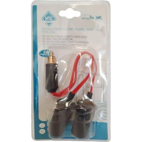 Double prise allume-cigare 12-24V avec prise type DIN 12A - type Camion
