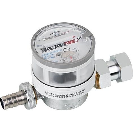 Compteur p. robinet distributeur Q3 2,5 (QN1,5m³/h) DN20 (3/4") L:110mm,