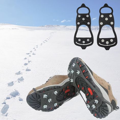 Crampon Antidérapent, Universelles Crampons Pointes Antidérapent, Glace Traction Crampons Neige Grips, Chaussures Anti-Slip Crampons pour Alpinisme Marche Randonnée Jogging,M (1/5)