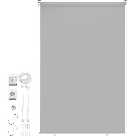 TolleTour Tenda verticale Tenda da esterno per balcone Tenda a rullo Schermo retrattile da esterno Protezione solare 180x140CM Grigio