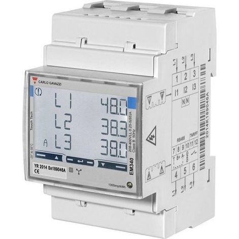 Carlo Gavazzi EM340 Dreiphasen-Zähler 65 A LCD-Display